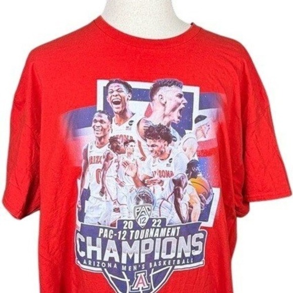 Gildan Other - Arizona Wildcats 2022 Pac-12 Champions Basketball Red T-Shirt Gildan Mens 3XL